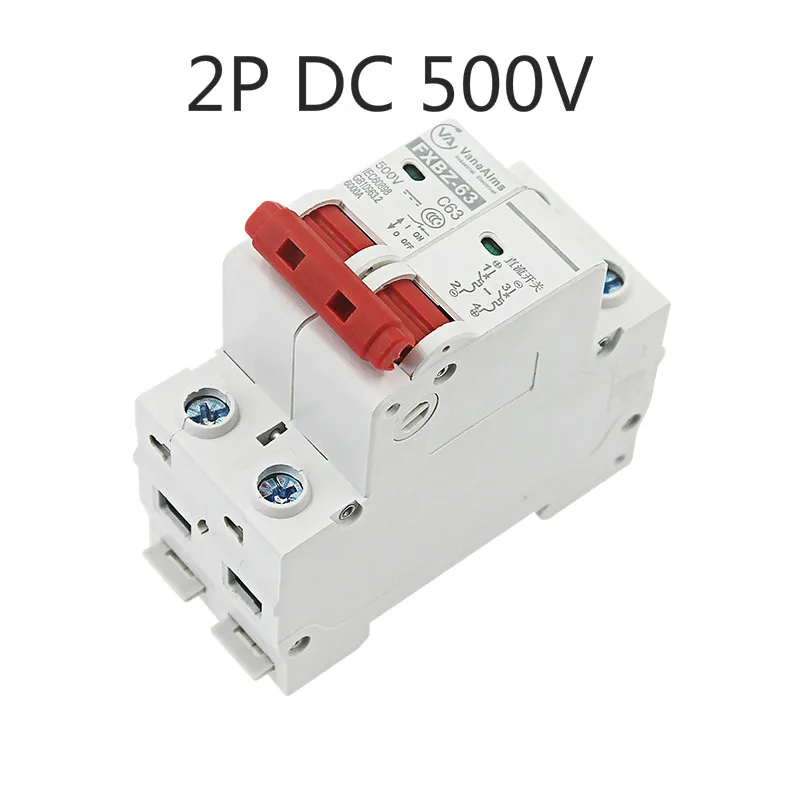 2P Dc 500V Solar Mini Sicherung 10A/16A/32A/50A /63A Dc Photovoltaik Mcbs 
