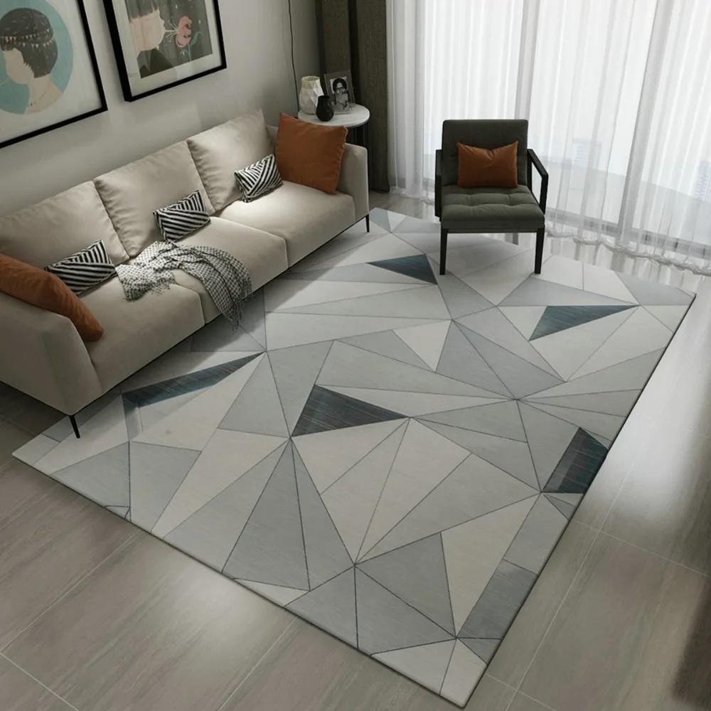 

Simple Modern Pastoral Rectangular Ground Mat Carpet For Living Room Nordic art abstract Rug Sofa Tea Table Bedroom Children