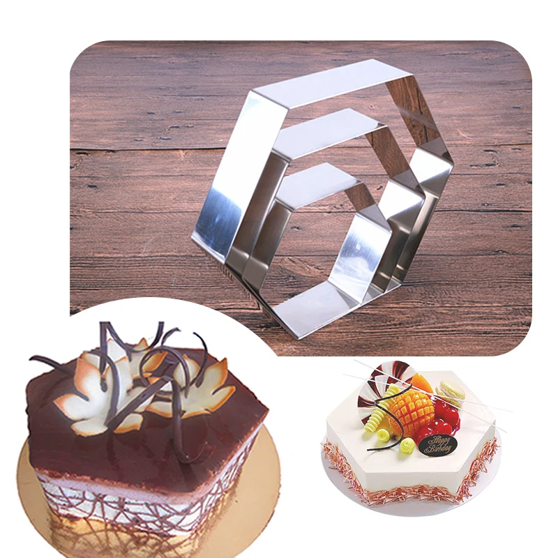 

Cake mold Hexagon mousse cutter cake decorating tools,Fondant cutter for baking kitchen accessories confectionery fondant molds