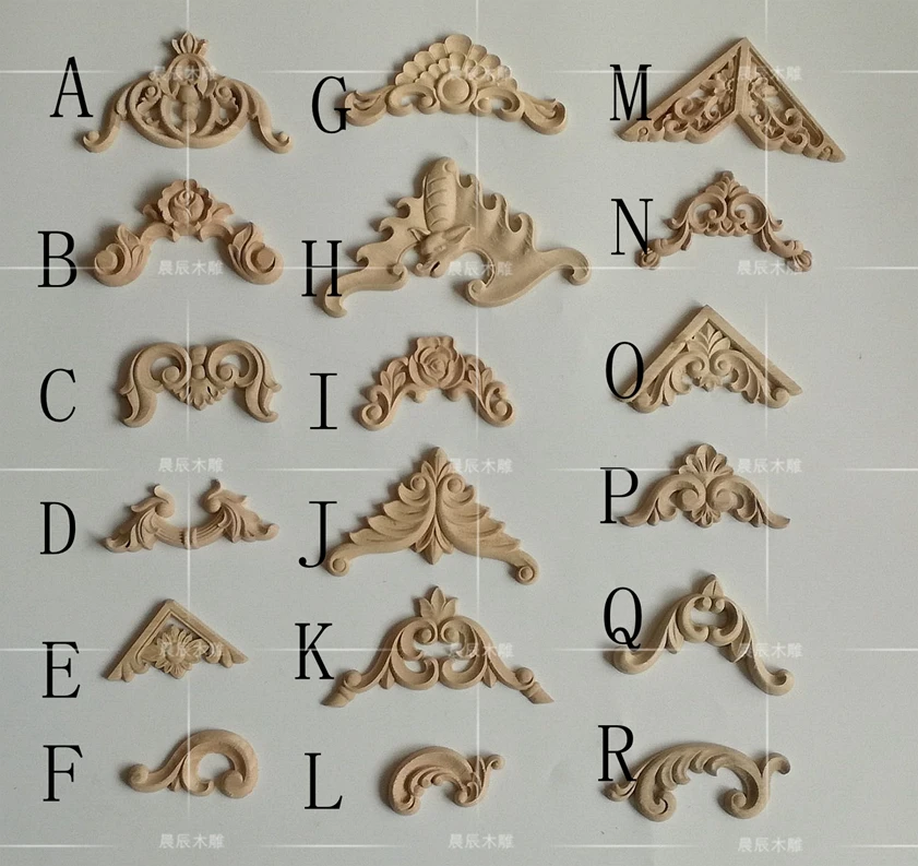 4 шт./лот, малых товаров, дерево аппликация, Европейский дерево отделка, декоративные наклейки, двери и стол украшен резные (A762)