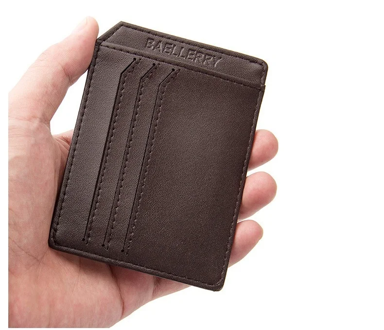 Тонкий мужской держатель для кредитных карт из искусственной кожи лаконичная сумка Для мужчин кошелек бумажник банк Чехол Мужской Кошелек carteira masculina