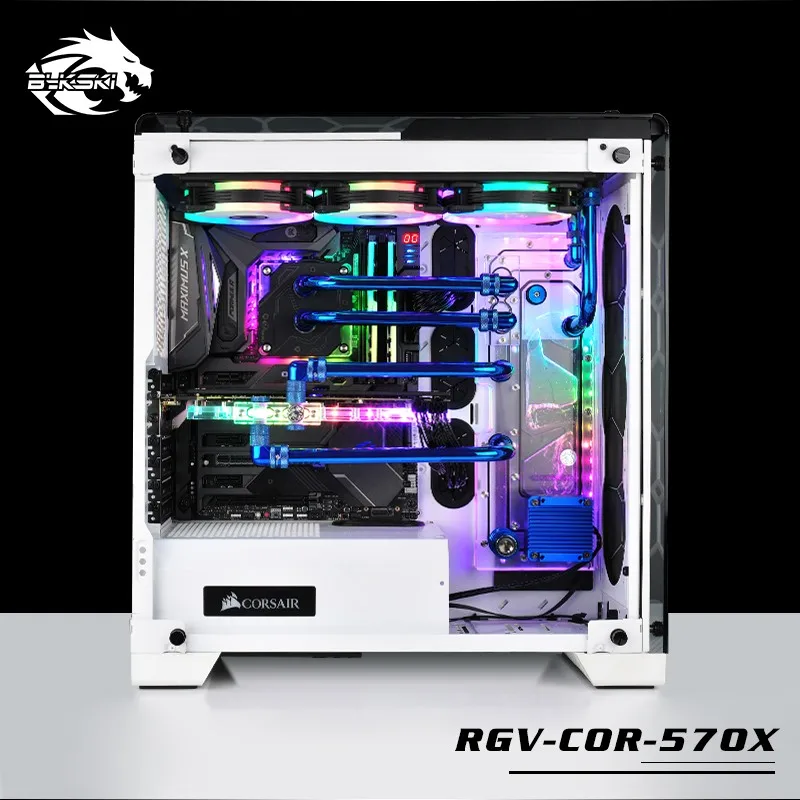 BYKSKI акриловая доска водный канал решение использовать для CORSAIR 570X чехол компьютера для процессора и GPU Блок/3PIN RGB/Combo DDC насос