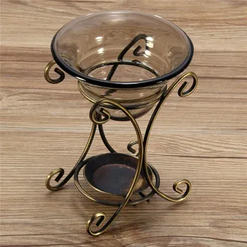 

New Arrival Vintage Incense Burner With Candle Burner Glass Plate Aromatherapy Diffuser Air Humidifier Bar Oil Heater