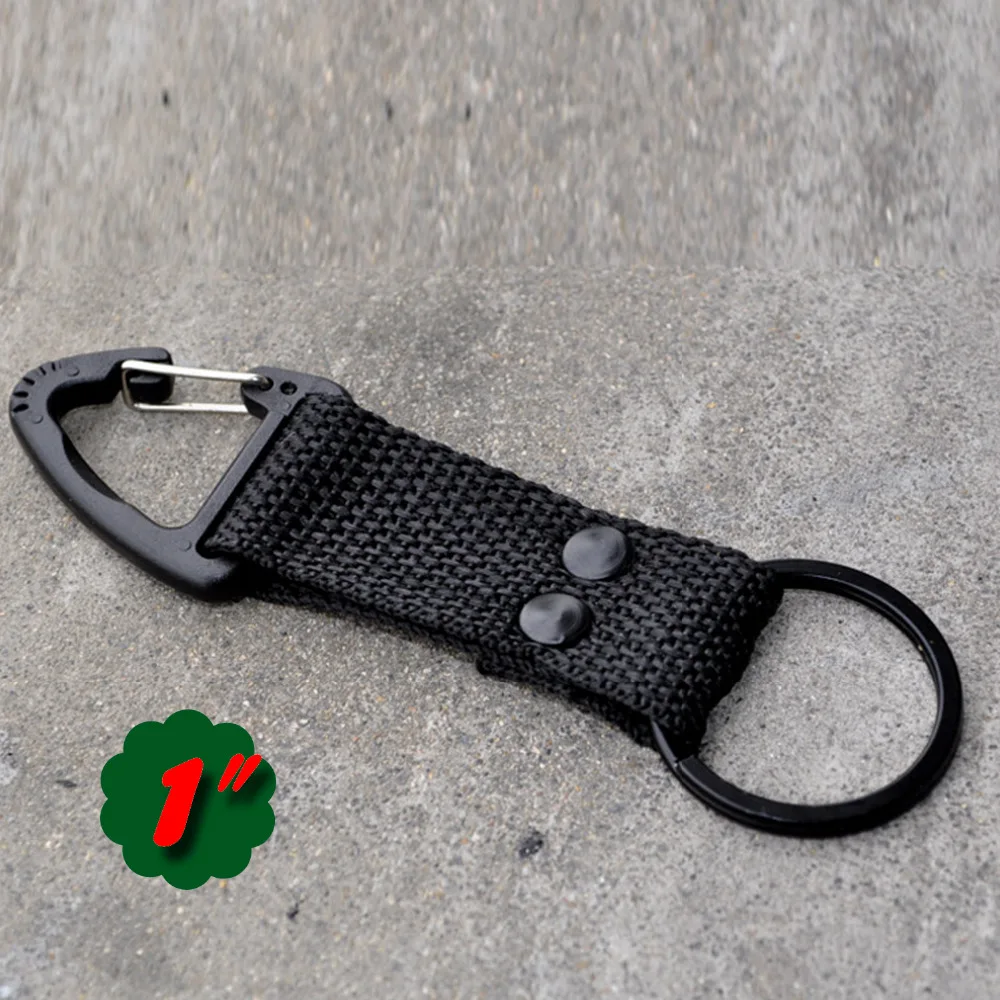 

2pcs Pack KEYCHAIN CLIP spring gate TRI-ANGLE SNAP HOOK CLIP ACCESSORY 1 inch Black