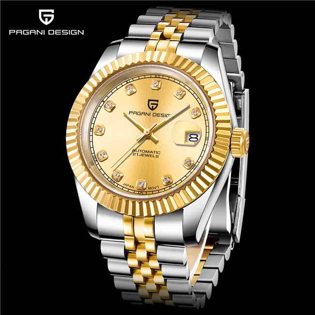 PAGANI Дизайн мужские s часы лучший бренд класса люкс автоматические механические роскошные часы для мужчин спортивные наручные часы для мужчин Clokc reloj hombre - Цвет: gold diamond