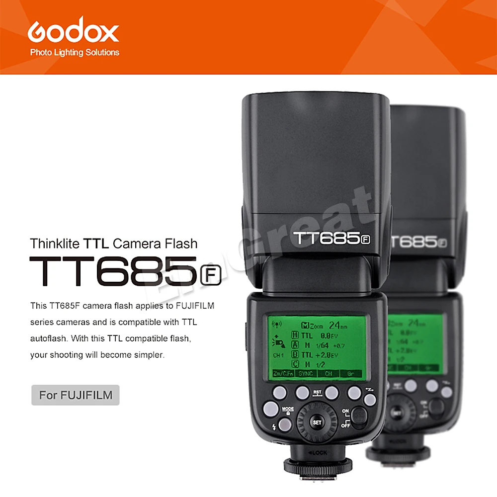 Godox TT685F 2 4G HSS 1/8000S TTL GN60 Вспышка Speedlite/фотовспышка с беспроводным триггером для