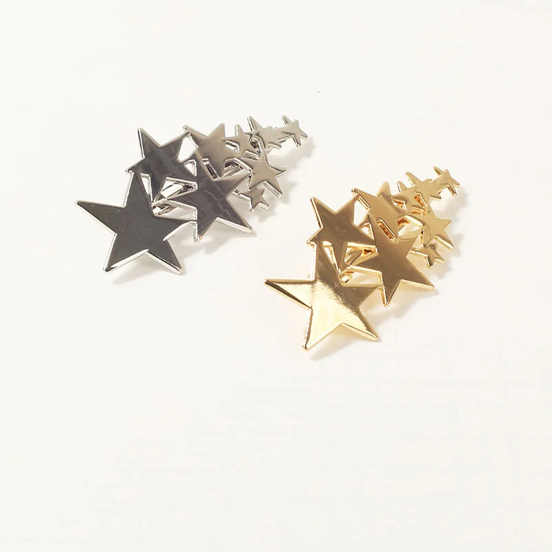 1pc Girls Star Metal Hairpins Gold/Silver Barrette Hair Clips Women Romantic Wedding Bridal Pentacle Hair Styling Accessories