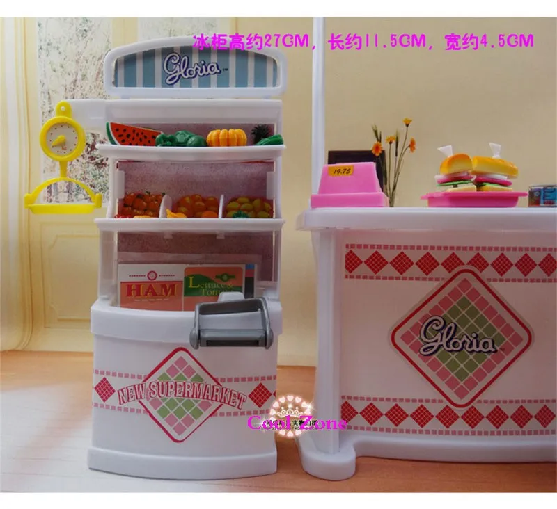 Миниатюрная мебель забавные супермаркет для куклы Барби дома претендует игрушки для девочки бесплатная доставка