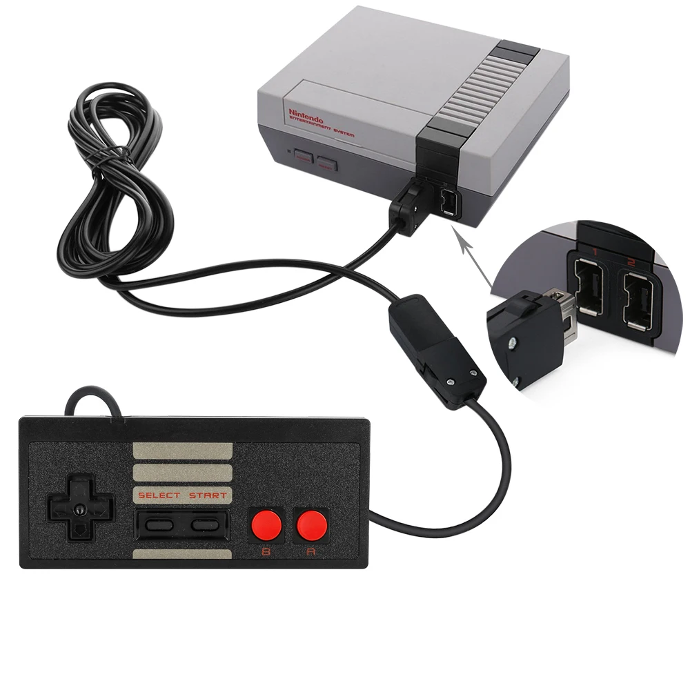 

YTTL 1.8 Meter nintend NES Controller Game Controller Gamepad Joystick For NES Classic Edition Mini NES black color