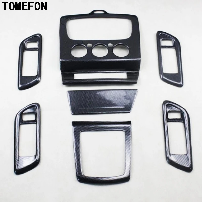 TOMEFON 7 шт. для Ford Focus 2009 2010 2011 ABS углеродное волокно краска внутренняя дверная ручка консоль крышка переключения передач отделка только MT