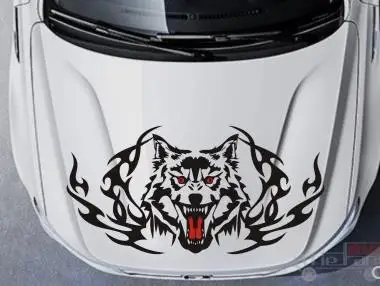 

New car decoration car head personality wolf totem pull flower head cover wolf head sticker fashion modified car sticker-299