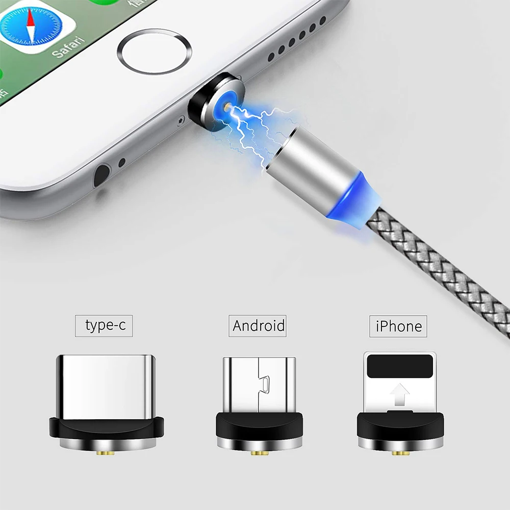 Магнитное зарядное устройство Micro USB кабель для iphoneexiaomi huawei Android мобильный телефон Быстрая зарядка магнит Microusb кабель для передачи данных провод