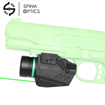 

2019 New product Led Flashlight and Green Laser Sight Combo White Light 150 Lumens Picatinny Rail Mount for Hunting Pistols