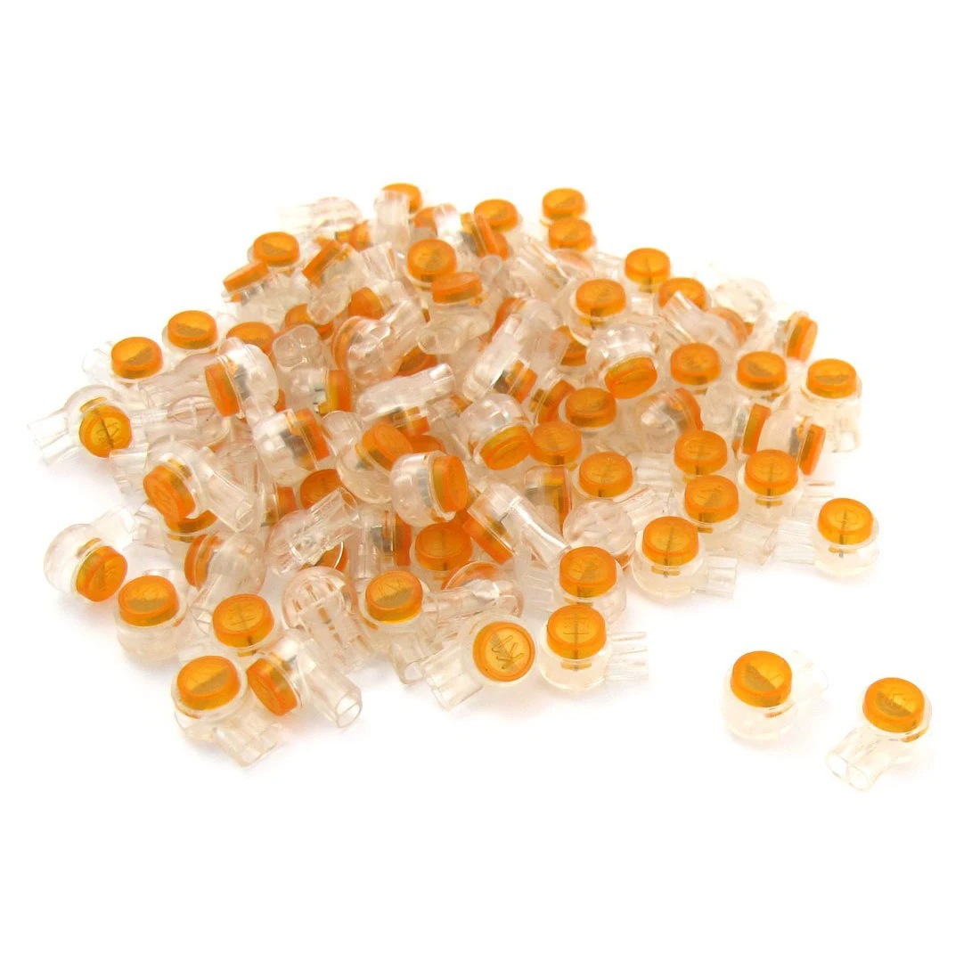 

CNIM Hot 100 x Air Tight Orange Clear Button Cable UY Butt Splice Connectors