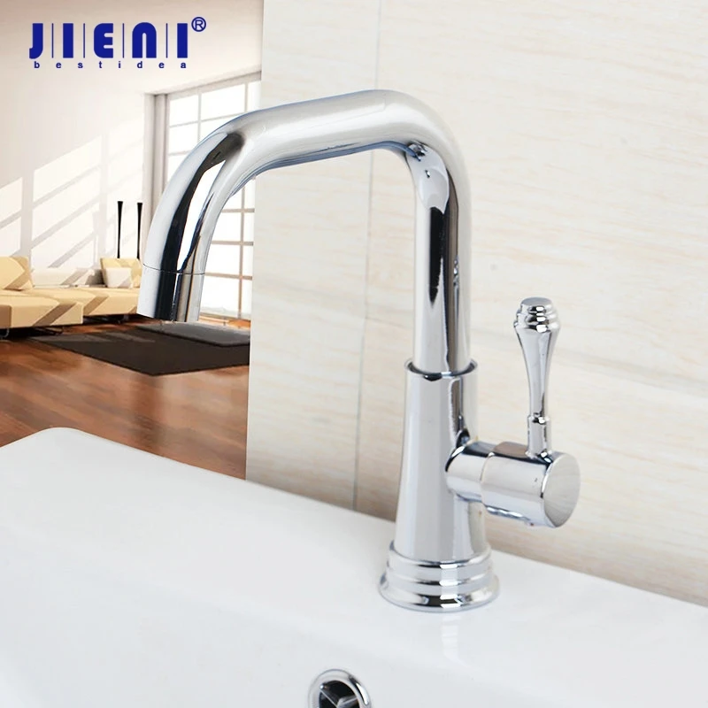 

Rotated Basin Water Tap Kitchen Faucet Chrome Polished Swivel Chrome Deck Mounted Single Handle Basin Sink Tap Faucet