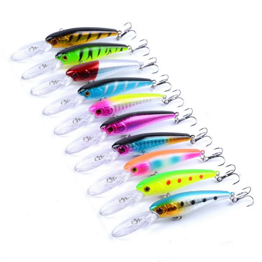  Lot 10 pcs Fishing Lure Deep swim hard bait fish 9cm 7g/8g artificial baits minnow fishing wobbler 