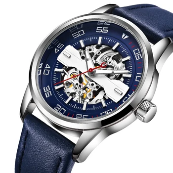 

Mechanical Watch Automatic Stainless Steel Hollow Dial Genuine Leather Luminous Wateproof Watch OCHSTIN Men Mechanical Watch