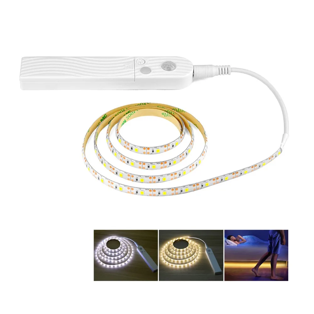 

AIMENGTE Wireless PIR Motion Sensor Battery Powered Bed Cabinet Closet Light 1M/2M/3M 2835SMD USB LED Lamp TV Backlight