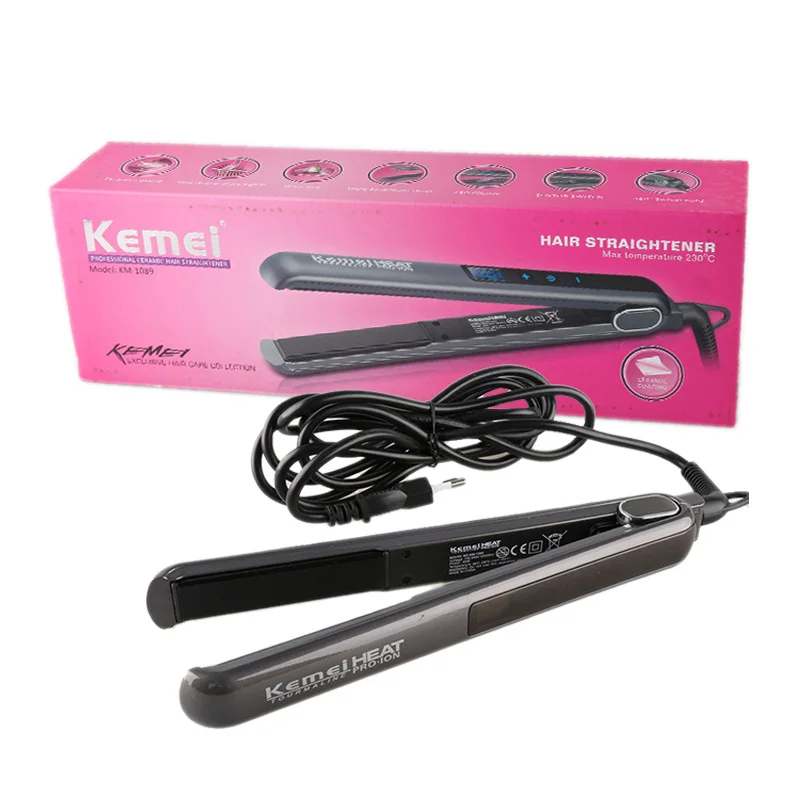 

kemei KM-1089 touch control ceramic coating straightening iron curling iron hair curler hair straightener flat irons chapinha