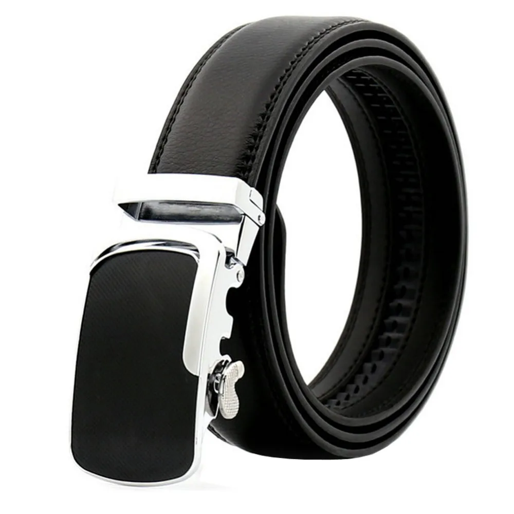 Large Size 38 54" Men's Genuine Leather Belts with Automatic Buckle