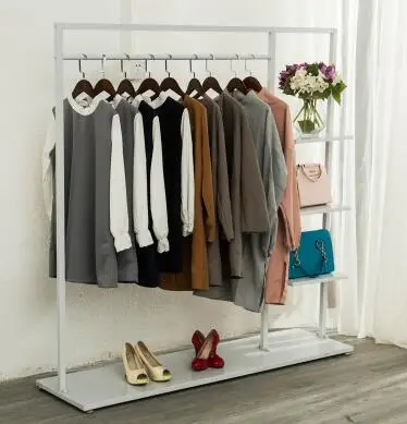 Hangers floor-to-ceiling bedroom hangers indoor iron coat and hat rack home simple single-lever clothes rack.