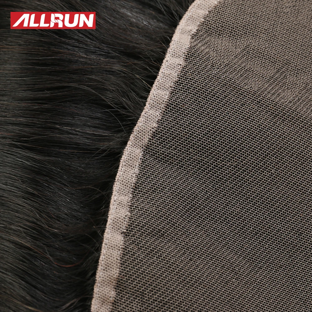 Allrun 13*4 уха до уха Кружева Фронтальная Бразильский прямые волосы 100% натуральный Цвет-человеческих Инструменты для завивки волос