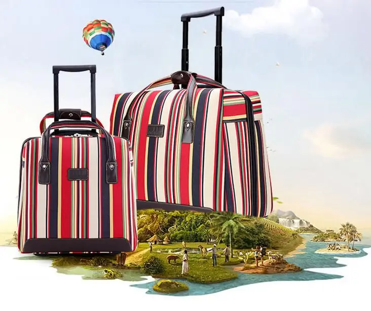 Женская сумка на колесиках, сумка для багажа, рюкзак для багажа, 18 дюймов, дорожные сумки, каюта чемодан, Портативная сумка