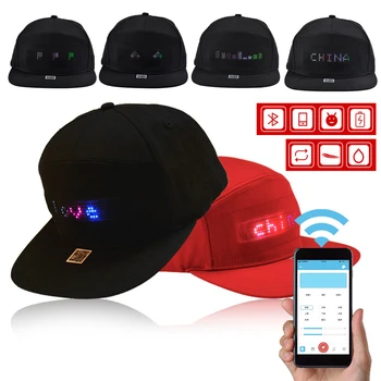 

Bluetooth LED Hat DIY APP Control Programmable Scrolling Message Display Board Baseball Cap Led Party Luminous Hat