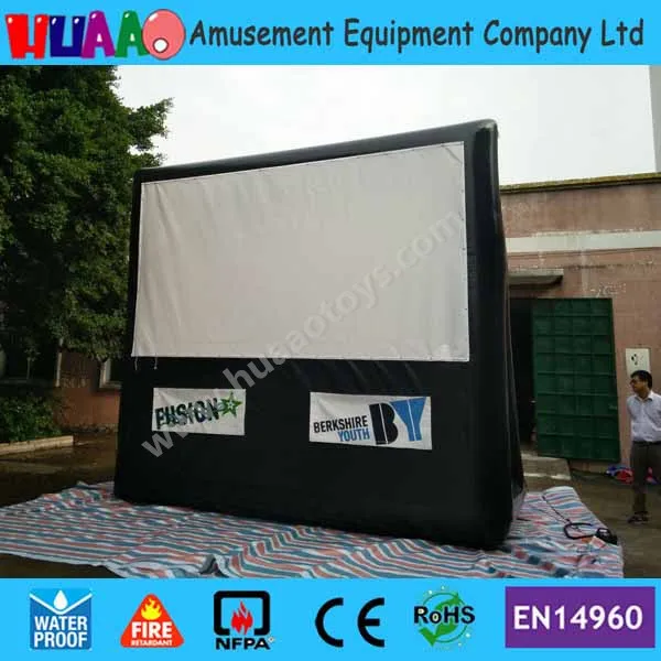 

Free shipping Sealed and Airtight Full PVC 16:9 4x2.25m inflatable screen for front projection(1.75m above ground)