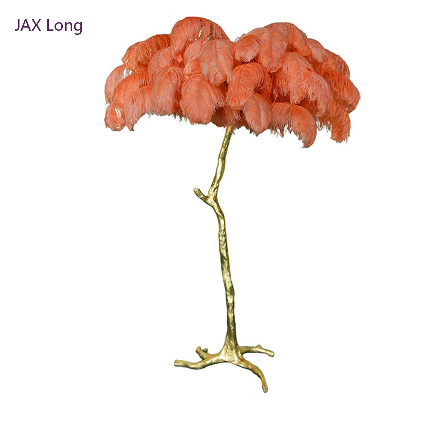 

Modern Luxury Ostrich Feather Led Floor Lamp E14 Light Modern Copper Floor Light Living Room Hotel Floor Lighting Standing Lamps