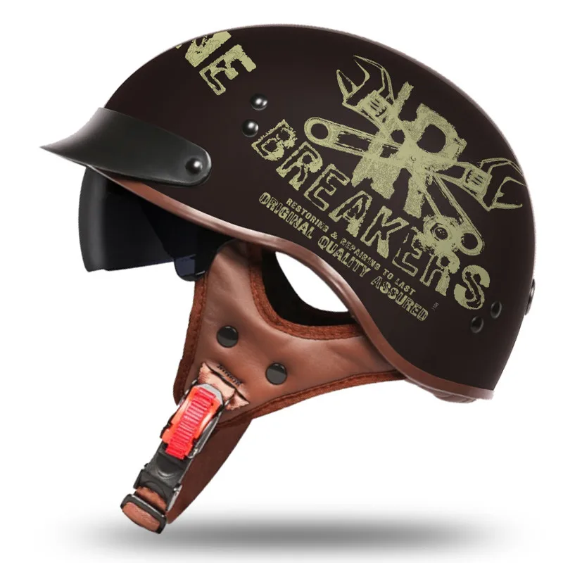 Vcoros Винтаж moto rcycle шлем открытые шлемы для moto rcycle скутер пилот vespa moto шлем casco ретро - Цвет: 12