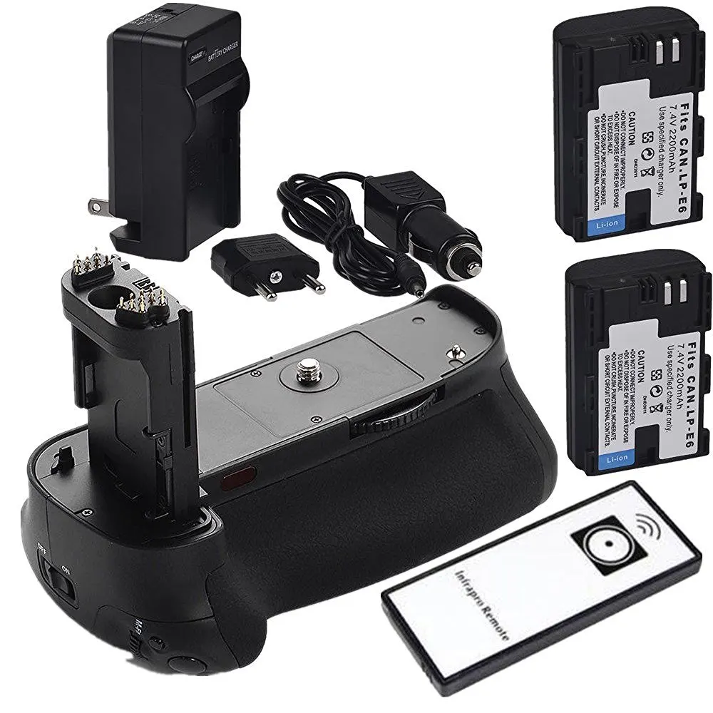 Батарейная ручка для камеры Canon EOS 5D Mark III 5DIII 5D3 as BG-E11 + ИК-пульт 2 - Цена: 