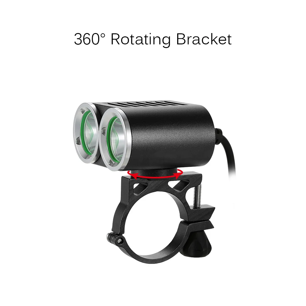Водонепроницаемый 2400 люменов велосипедный светильник, передний руль, USB велосипедный светильник, супер яркий светодиодный велосипедный безопасный светильник, двойной светильник s