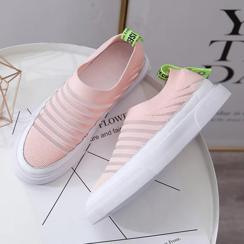 2019 autumn new fashion simple solid color flat shoes women soft and comfortable stretch cloth breathable casual shoes
