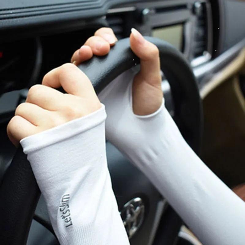 

Sahoo Ice Fabric Arm Sleeves Summer Sports UV Protection Running Cycling Driving Reflective Sunscreen Bands