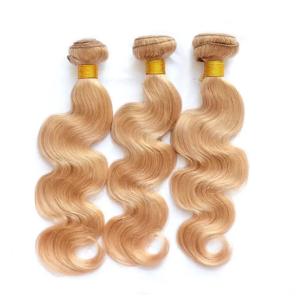 

Bleach honey blond hair Bundles Body Wave 1Pc/Lot 100% Human Hair Extensions Weave 12"-24" #27 Hair Extensions Shipping Free