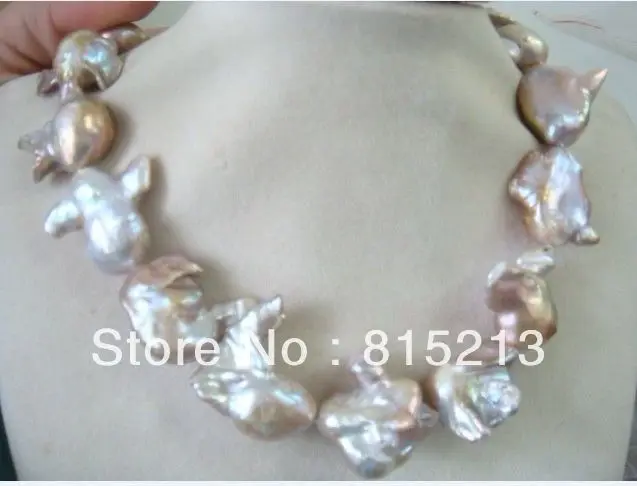 

N1740 RARE HUGE 26MM SOUTH SEA PINK PURPLE BAROQUE PEARL NECKLACE18" % Discount AAA
