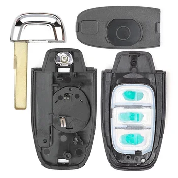 Keyforkess per Audi A6L Q7 modello pieghevole aggiornato 3 pulsanti Keyless Go Smart Remote Car Key Shell Case Cover Fob con lama - KEYECU per Audi A6L Q7 modello pieghevole aggiornato 3 pulsanti Keyless Go Smart Remote Car
