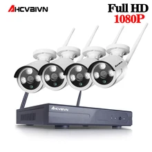 AHCVBIVN 4CH Беспроводной NVR Play& Plug 2.0MP HD система Открытый 1080 P IP wifi камера ИК ночного видения Система наблюдения CCTV