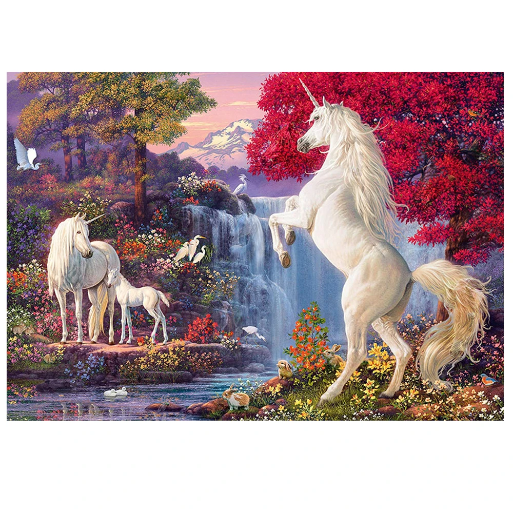 

DIY diamond painting Unicorn waterfall animal full dimaond embroidery Fantasy wonderland unicorn diamond mosaic unicorn decor