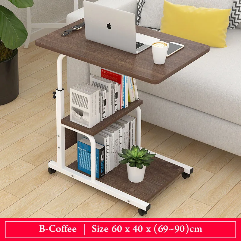 Простой стоящий стол для ноутбука может перемещаться Домашний Настольный стол может быть поднят и опущен Мобильный складной стол мебель для дома - Цвет: B-coffee