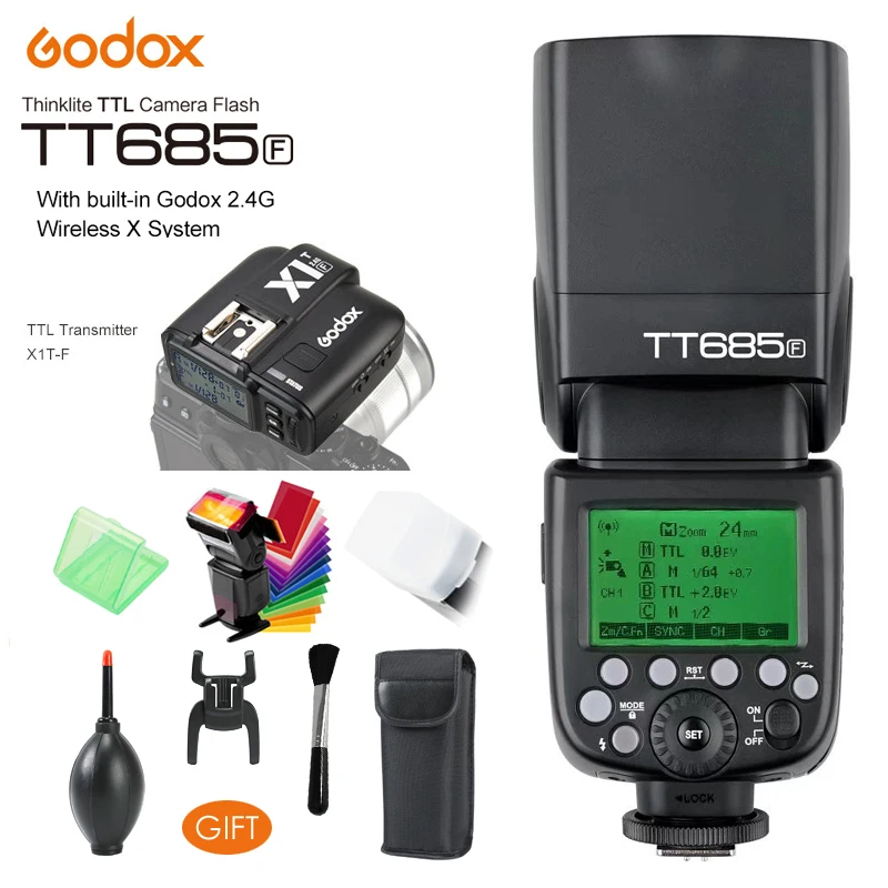 Godox TT685F 2.4G Wireless GN60 HSS 1/8000 s TTL Flash Speedlite, X1T-F Trigger for Fujifilm Fuji X-Pro2/X-T20/X-T10/X-T1/X-T2 Godox TT685F 2.4G Wireless GN60 HSS 1/8000 s TTL Flash Speedlite, X1T-F Trigger for Fujifilm Fuji X-Pro2/X-T20/X-T10/X-T1/X-T2