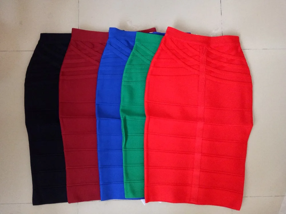 

Big sale 5 Colors Ladies HL Bandage Skirts Sexy Bodycon Knee Length Pencil Skirts High Quality
