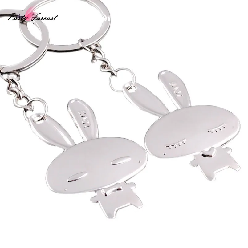

Partyfareast Cute Little Bunny Women Purse Bag Keychain Stainless Steel Animal Rabbit Pendant Key Chain Ring Holder Easter Gifts