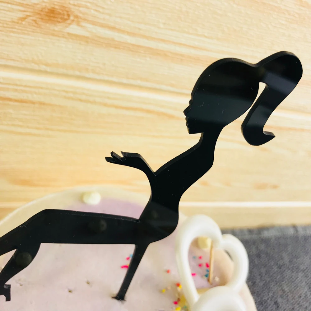 High Heels Lady Girl Acrylic Cake Topper Wedding Decor, High Heels Lady Silhouette Cake Topper,Birthday Party Supplies Sign (6)
