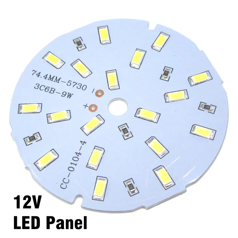 

30pcs 12V LED Bulbs Light Source Panel 7W 8W 9W SMD 5730 Lamp Plate Integrated IC DC12V White / Warm White