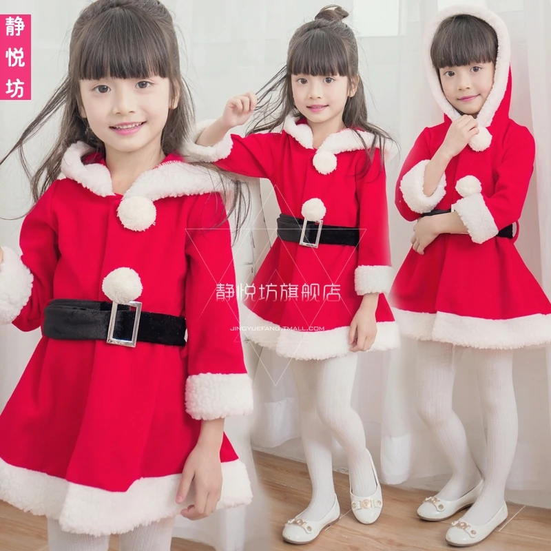 

Children's Christmas clothing Santa dress up girls show clothing long-sleeved Christmas costumes