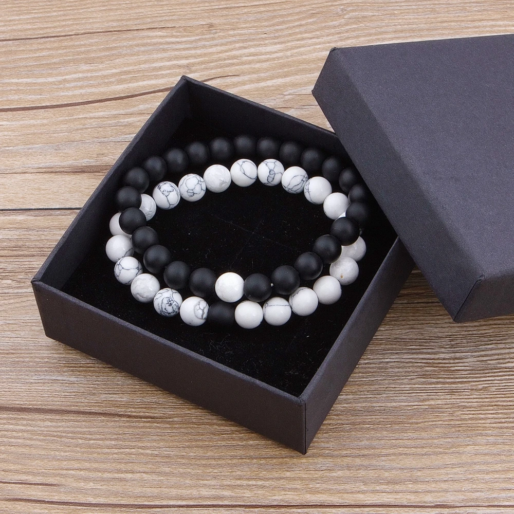 Stone bead bracelet custom female male marble tiger eye blue lava natural handmade 8MM