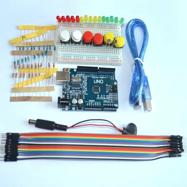 Новый стартовый набор UNO R3 мини макетная плата светодиодная Перемычка кнопка для