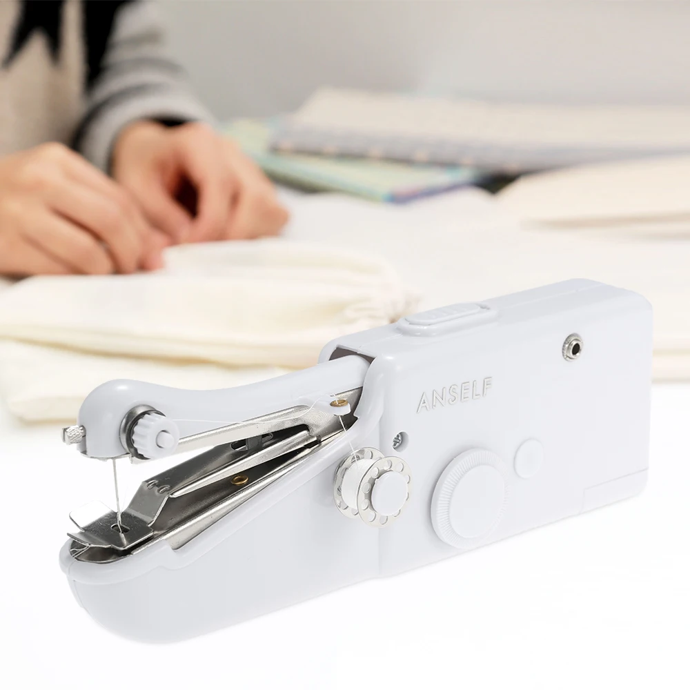 

Mini Electric Sewing Machine Handheld Portable Knitting Machine Household Cordless Quick Stitch Tool for Fabric Clothing Crafts